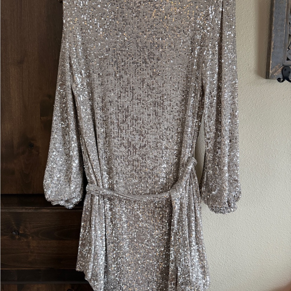Cable & Gauge Silver Sequin Top